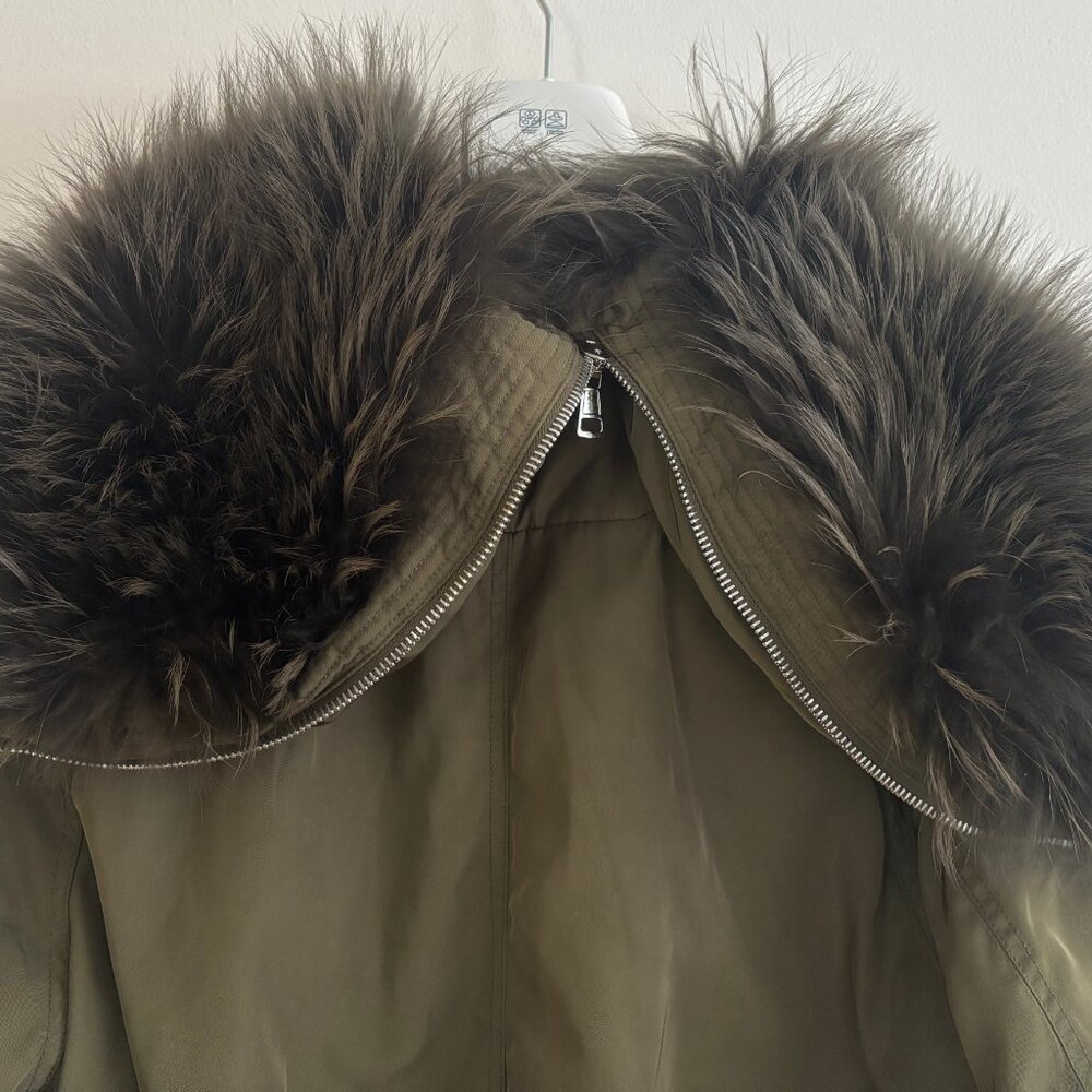 $4000 Juun.J Olive Green N2-B Flight Bomber Jacket Fur Hood - Medium - Large - Picture 8 of 15